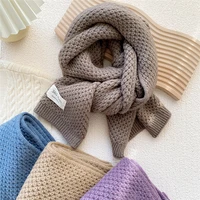 fashion thicken warm sweater scarves simple all match solid color thick wool solid scarf sweet small fresh warm scarves