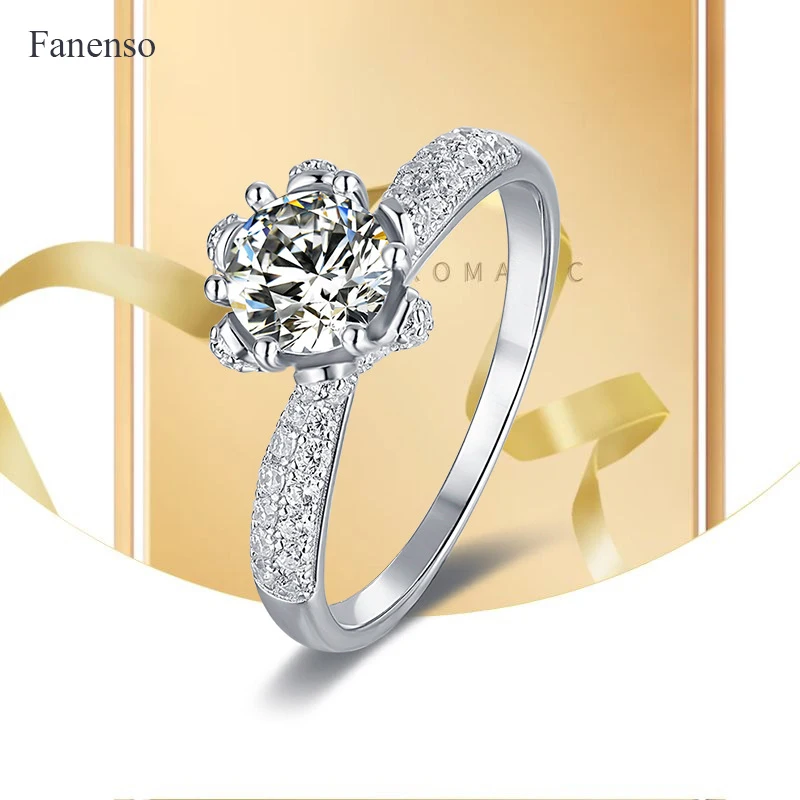 

2021 King Crown Ring Women 925 Sterling Silver Rings 1 Ct Diamond Jewelry Famale Wife Wedding Party Proposal Paired For Couples