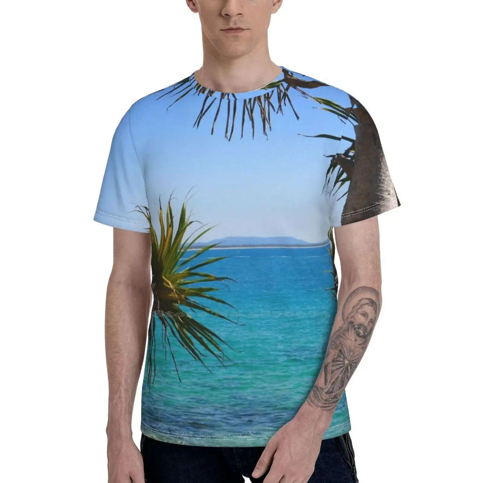 

Повседневная футболка Headland Qld для мужчин и женщин, австралийская рубашка с 3D принтом, для пляжа, воды, океана, солнечного света, побережья, го...