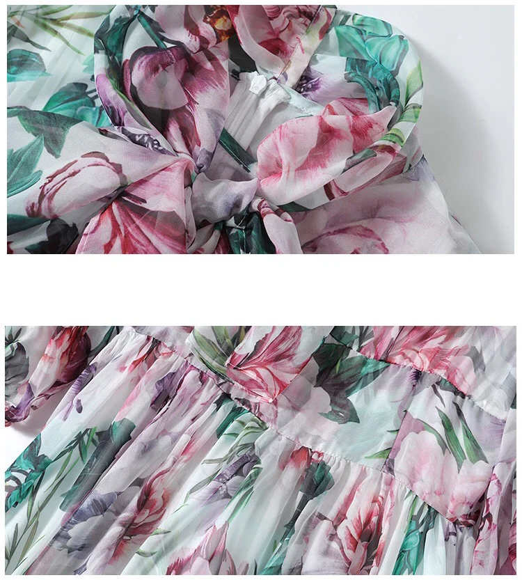 Женское винтажное платье с цветочным принтом и рукавом-фонариком - купить по