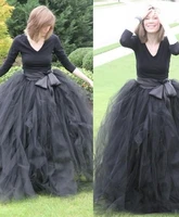 vestidos feast 2021 black elegant half sleeves prom dresses tulle with sash formal party evening gowns custom made