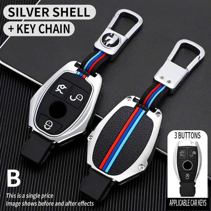 

Zinc Alloy Car Keychain Key Ring Case For Mercedes Benz Cls Cla Gl R Slk Amg A B C S Shell Keychain Accessories Protective