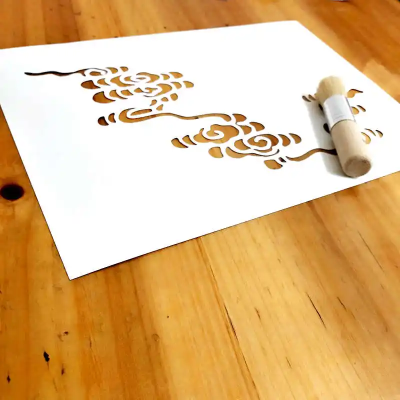 Трафарет A4 с китайским облаком для рисования шаблон узором в облако на ткани