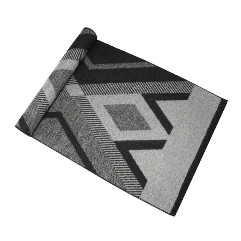 Новый мужской шарф модный ромбовидный решетка черный серый зимние кашемировые