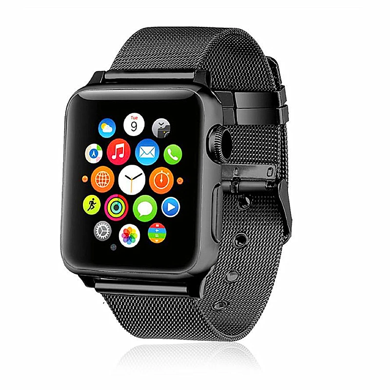 

Сетчатый ремешок из нержавеющей стали для Apple Watch 7 Band 45 мм 41 мм iWatch SE 6 5 4 44 мм 40 мм, браслет для Apple Watch 3 42 мм 38 мм