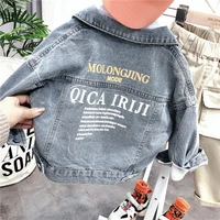 ins hot baby boys denim jacket 2 7 years old childrens clothing casual print letters jacket online celebrity outdoor coat