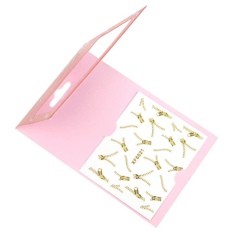 1 лист золотой молнии 3D наклейки для дизайна ногтей Рождественские Цветные