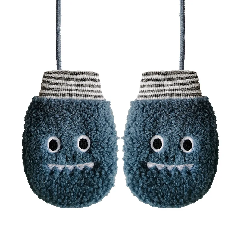 

Детские зимние перчатки, кашемировые детские перчатки в гранулах, зимние милые новые детские бархатные теплые плюшевые подвесные шейные пе...