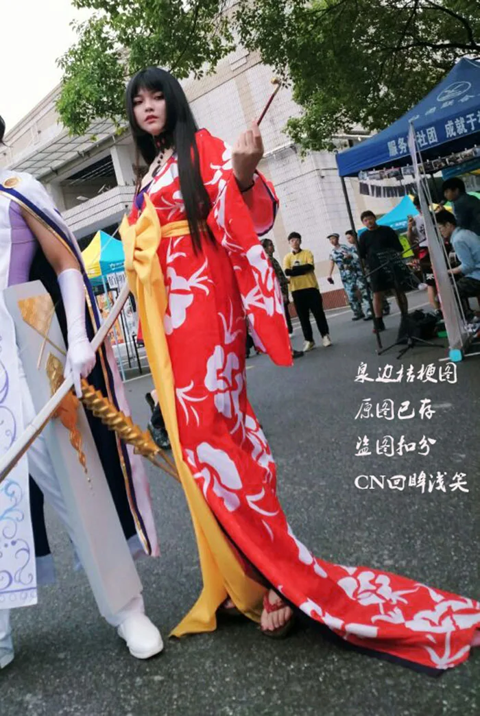 COSLEE [настроить] аниме XXXHOLiC Ichihara Yuuko кимоно платье + ожерелье бюстгальтер Хэллоуин