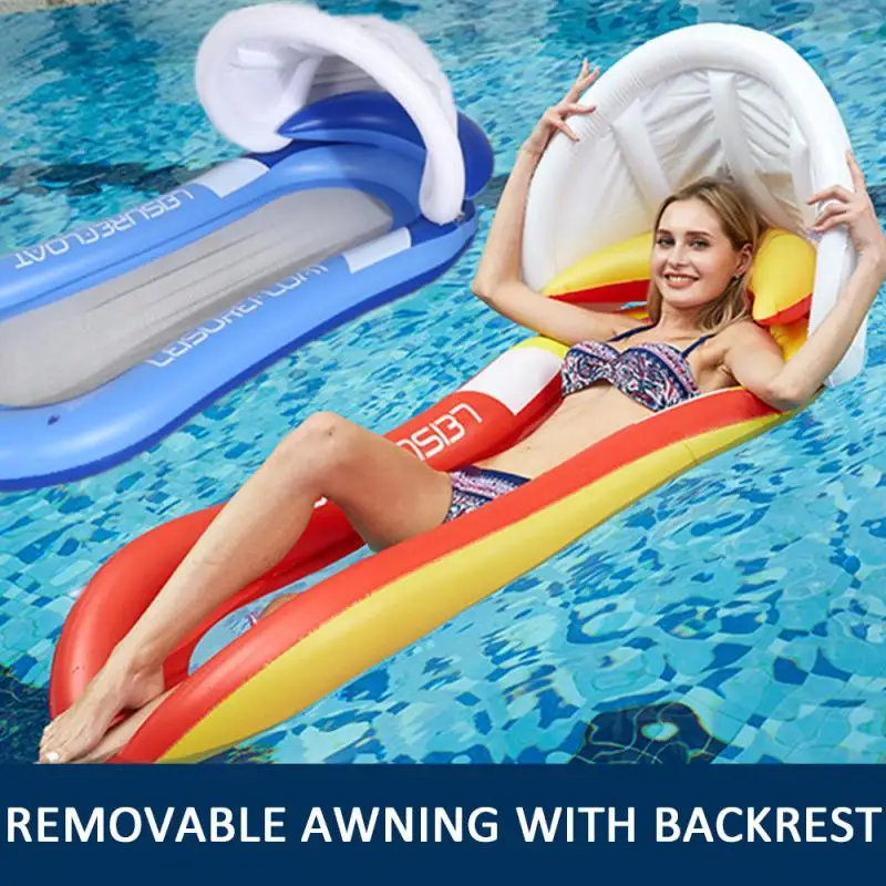 

PVC Summer Floating Row Hammock Bed With Mesh Adult Swim Ring Air Mat Pool Raft Foldable Air Mattresses Sports