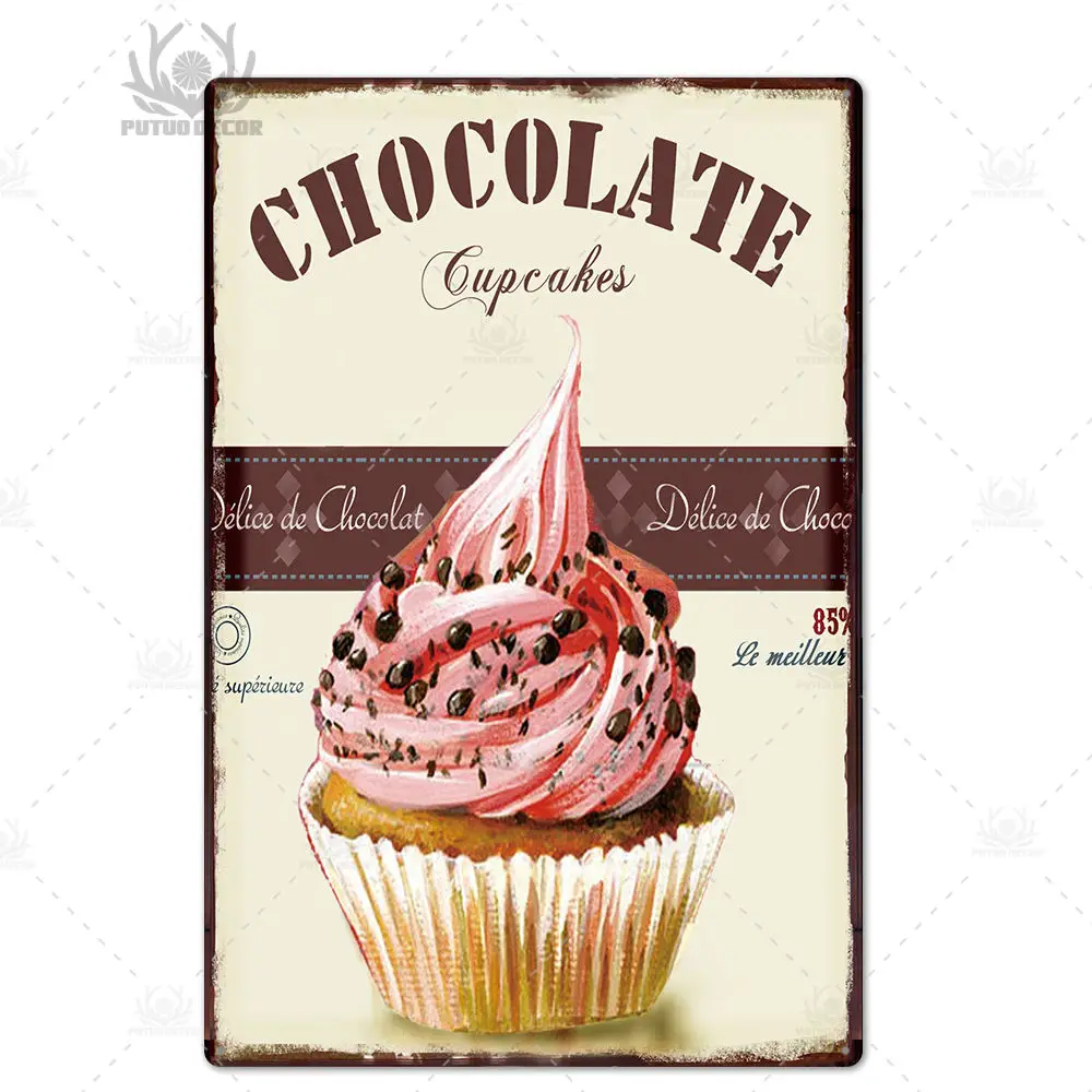 TH0597 Металлический плакат для торта, металлическая винтажная хлебобулочная вывеска для декора стен, металлическая жестяная вывеска - Цвет: TH0597