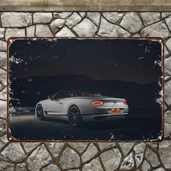

Sport Car Frameless Wall Art Metal Tin Sign Painting Removable Wall Stickers