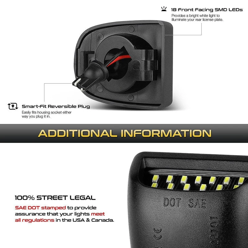 Автомобильный светодиодный светильник для номерного знака Chevrolet Silverado Tahoe Gmc Cadillac