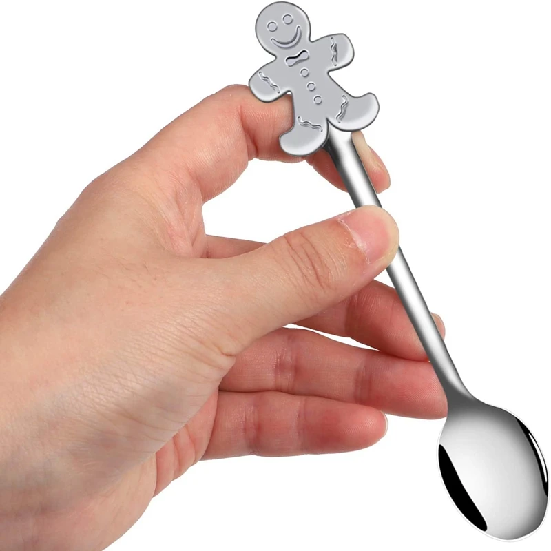 

12 Pieces Christmas Coffee Spoon Stainless Steel Mini Spoon for Coffee Tea Soup Sugar Dessert Seasoning Ice Cream
