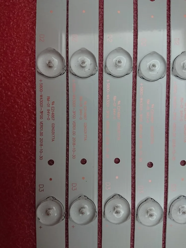 

New 5set-40pcs 5LED 405mm LED strip For TQL43F4PR001 43E3000 5800-W43001-3P00 E465853 02K03177A RDL430WY RDL430FY
