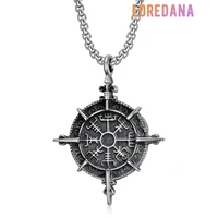 loredana fashionable titanium necklace historic exquisite ancient viking amulet shaped stainless steel necklace for men xl191