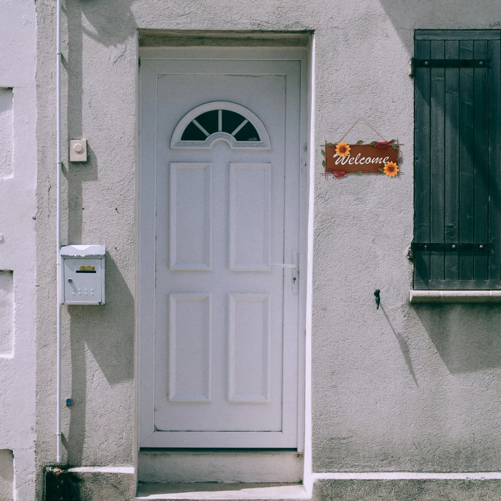 

1pc Exquisite Sunflower Welcome Board Hanging Ornament Welcome Hanging Decor