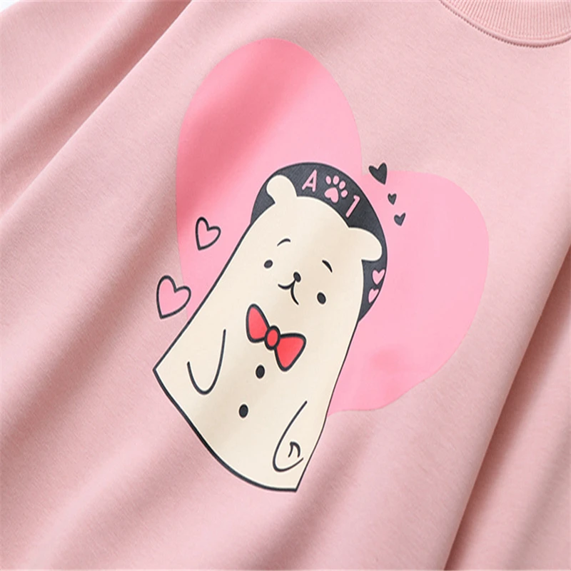

Merry Pretty Plus Velvet Thick Women's Cartoon Print Harajuku Pink Hoodies Sweatshirts 2020 Winter Long Sleeve O-Neck Tracksuits