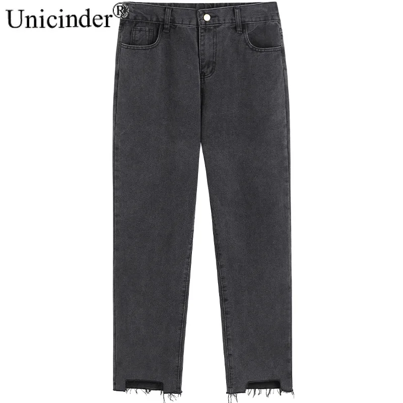 

Unicinder Plus Size Women's Fashion Online Celebrity High Waist Straight Pants Fat Mm Super Slim Joker Jeans Trend # 9800