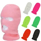 510 шт оптом унисекс Лыжная маска розовый три отверстия Балаклава зеленый вязаный Мотоцикл Велосипед Лыжные маски в виде шляп зимние шапочки для женщин