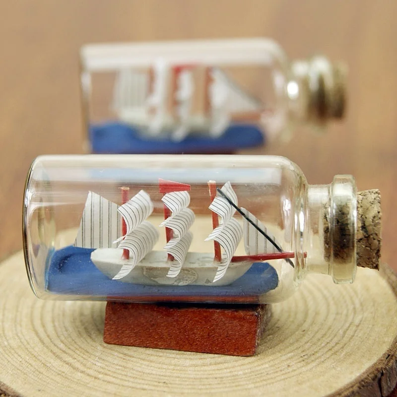 5 шт. Средиземноморский пиратский корабль Желая бутылка парусная лодка дрейф