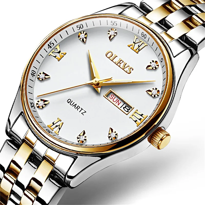 

Часы наручные мужские кварцевые, брендовые Роскошные водонепроницаемые кварцевые из нержавеющей стали, с датой недели