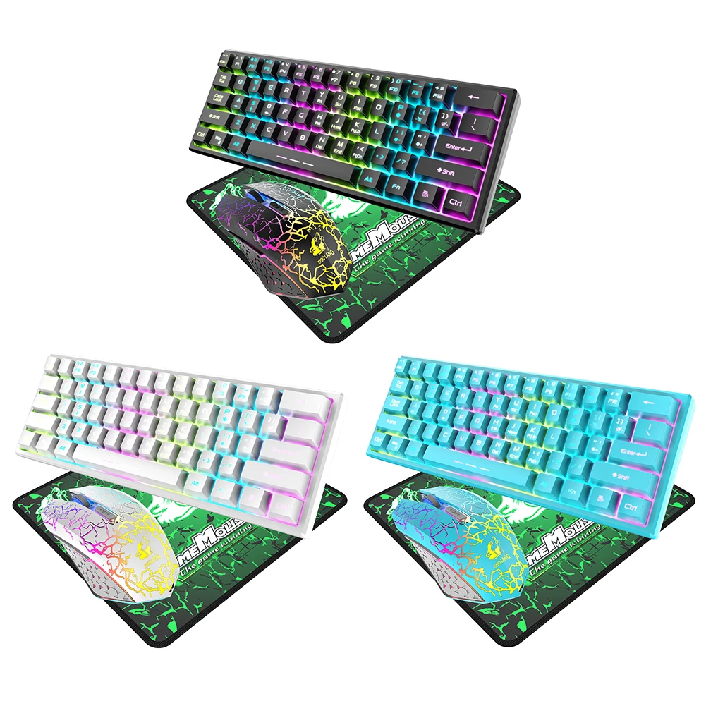 

3Pcs 2.4G Receiver Waterproof Rechargeable Wireless Keyboard + Mouse Combos Protable Mini Keyboard Mouse Combo Set