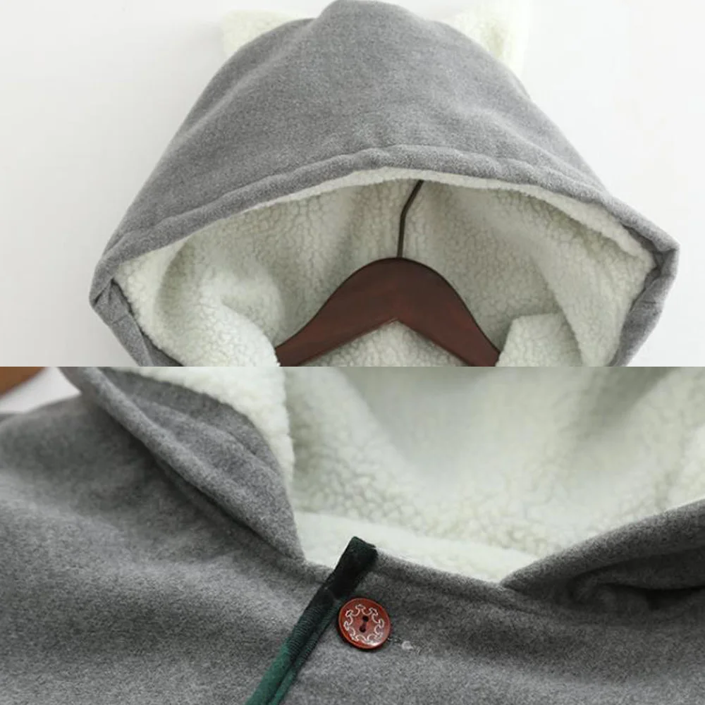 Носки для девочек с заячьими ушками на капюшоне пальто накидки пончо Для женщин