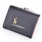 Женские кошельки модные короткие кошелек студенческий кошелёк для монет визитница Женская сумочка-клатч с изображением оленя, маленькие женский кошелек