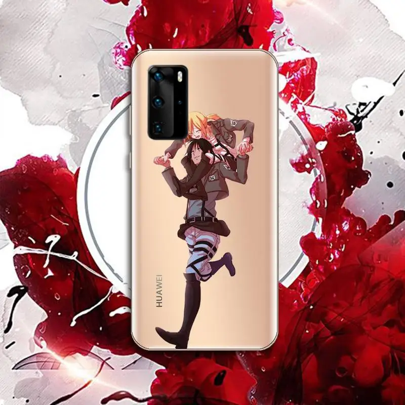 

Anime Japanese attack on Titan Phone Case Transparent for Huawei P honor 8 10i 20 30 40 smart 2019