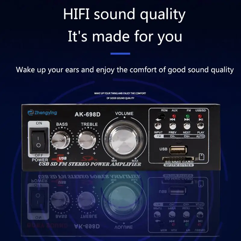 Автомобильный усилитель цифровой HIFI мощности Bluetooth FM домашний стерео