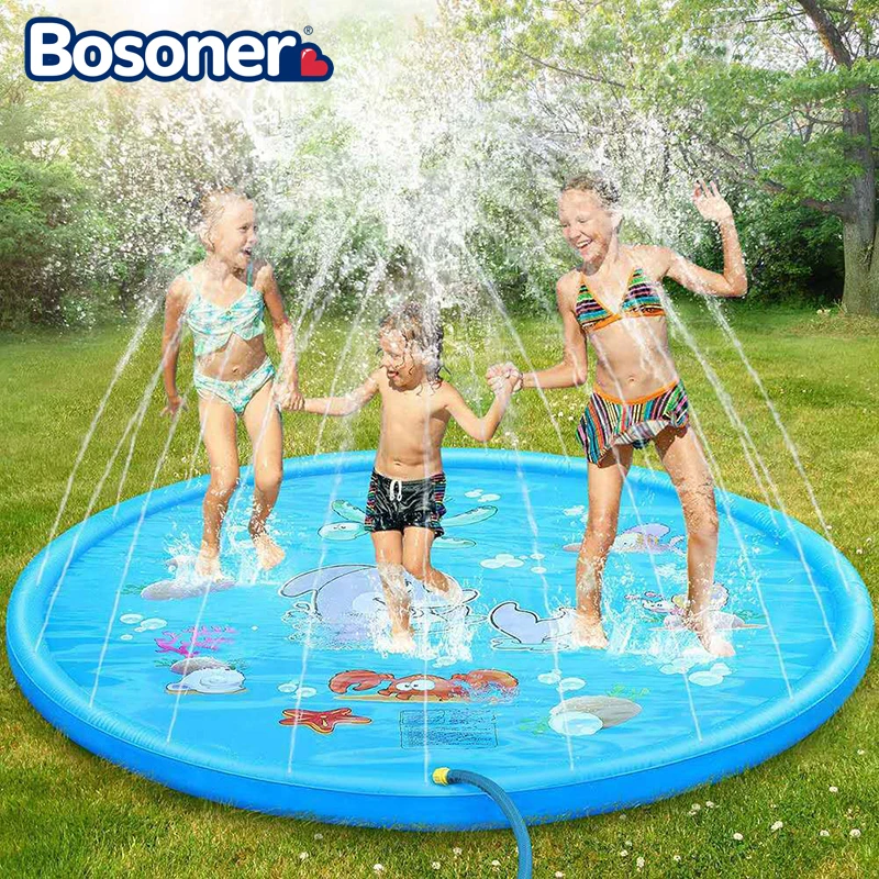 

170cm Splash Pad Water Sprinkler Mat for Kids Outdoor Summer Toys Baby Swimming PVC Pool Play for Children Ages 1-12 Y Toddlers