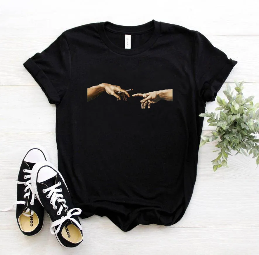 Женская хлопковая футболка с коротким рукавом Повседневная буквенным принтом