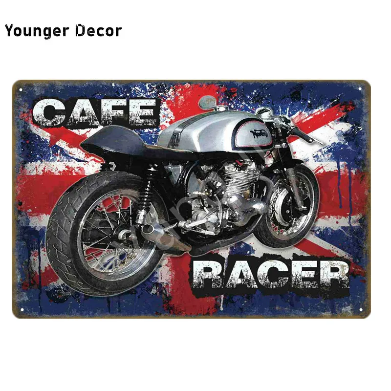 Racer Norton Motorcycle металлический постер жестяные вывески для паба автомобиля клуба