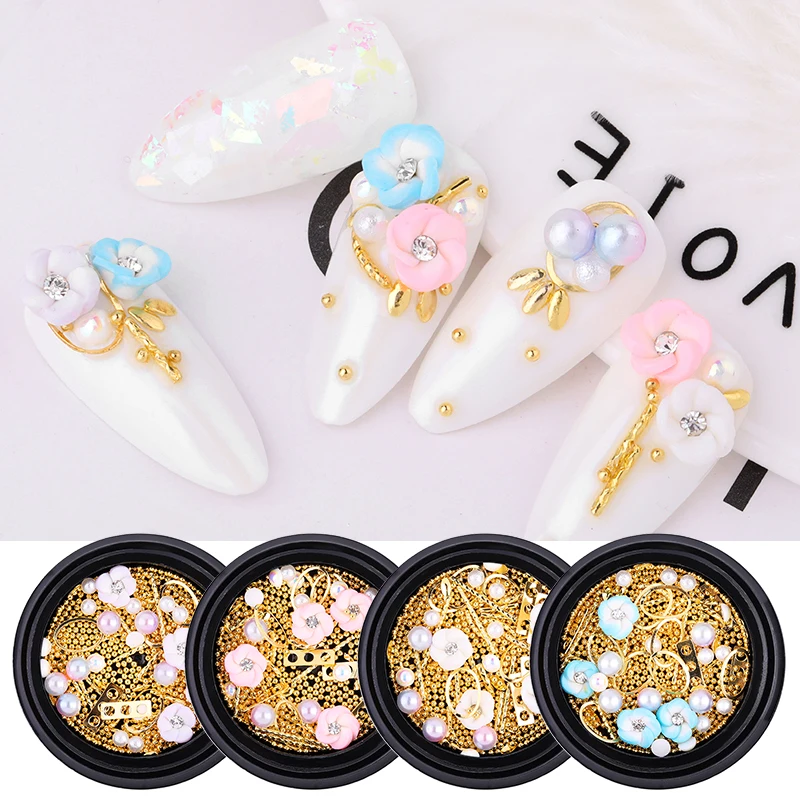 1 коробка маленькие Стразы для ногтей мини бусины острый нижний ноготь