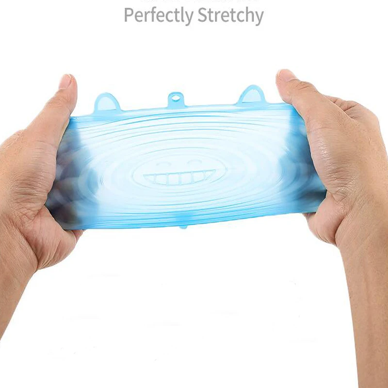 6 шт. многоразовые силиконовые эластичные крышки универсальная крышка