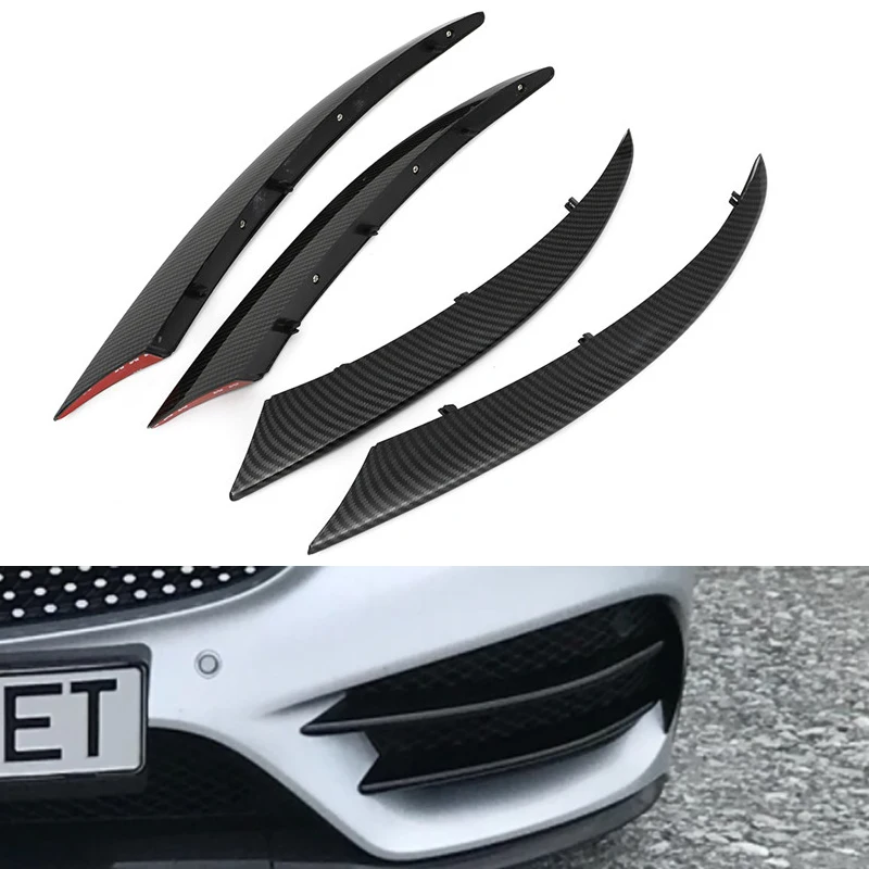 Для Mercedes Benz C Class W205 C180 C200 углеродный ABS передняя противотуманная фара решетка гриля декоративные наклейки крышки 2015 2016 2017 2018