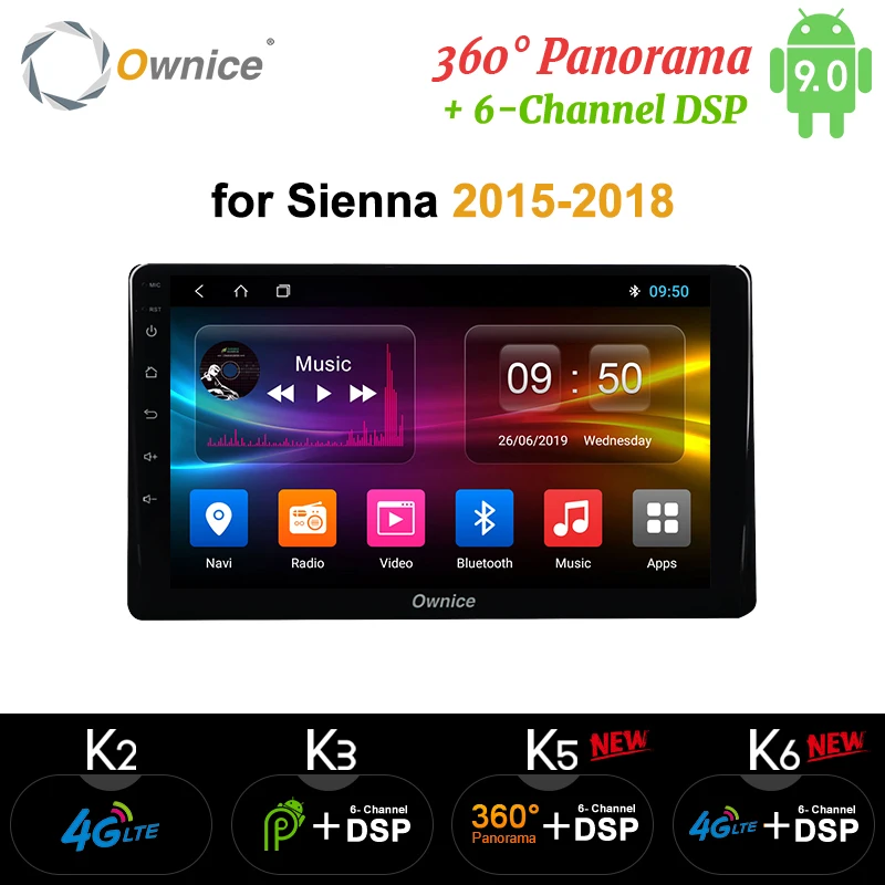 Автомобильная стереосистема Ownice k3 k5 k6 Android 9 0 GPS-радио для Toyota Corolla Auris Fortuner innova 2017