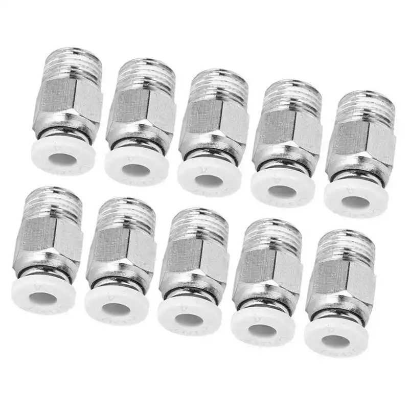 

10Pcs Straight Pneumatic Fittings Silver M10 Thread 3D Printer Accessories PC4-01 high quality