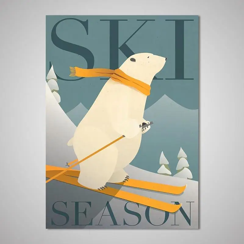 Beste Nieuwe Hd Olar Beer Skiƫn Poster Canvas Schilderij Posters En Prints Wall Art Foto Voor Woonkamer Huisinrichting 1T