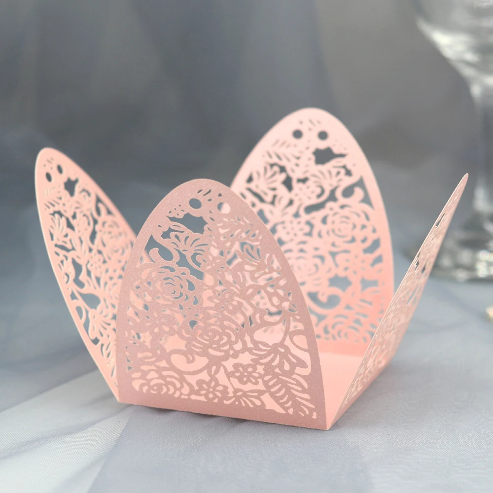 50pcs/lot Rose Flower Laser Hollow Candy Box Wedding Sugar Sweet Boxes Elegant Gift Party Christmas Supplies | Дом и сад