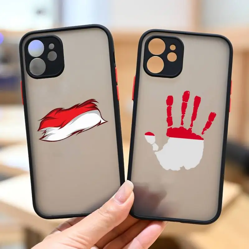

Indonesian National flag Phone Case matte transparent For iphone 7 8 11 12 13 plus mini x xs xr pro max cover