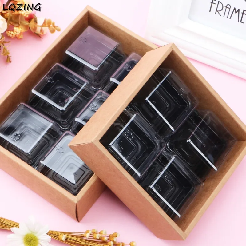 20pcs Customer Packing Box Kraft Folding Gift Packaging With Coffee Lid Brown Boxes Cardboard Paper Carton | Дом и сад