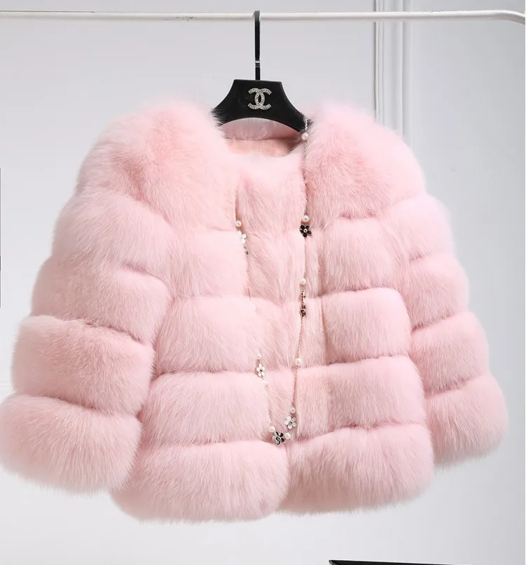 

Короткая тонкая шуба из искусственного лисьего меха, Лоскутная плюшевая куртка, Женское зимнее толстое теплое пальто, синяя розовая куртка ...