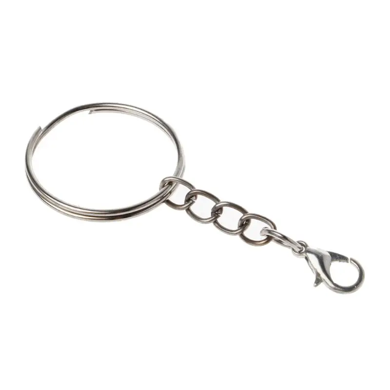 

20Pcs Metal Split Lobster Clasp Hook Key Chain Rings with Chain Jewelry Making