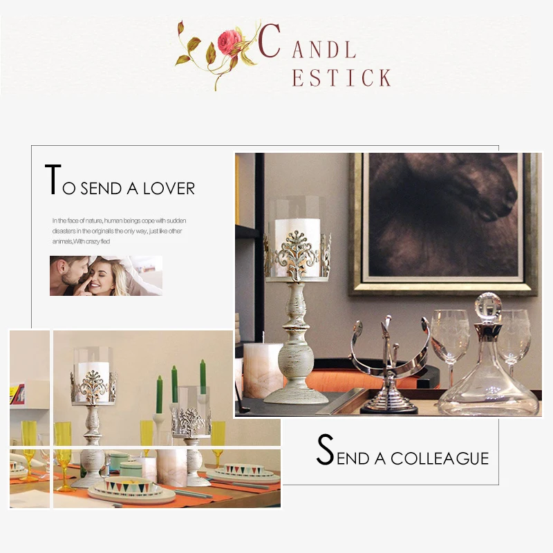 Свадебный домашний декоративный подсвечник железный романтический свадебный