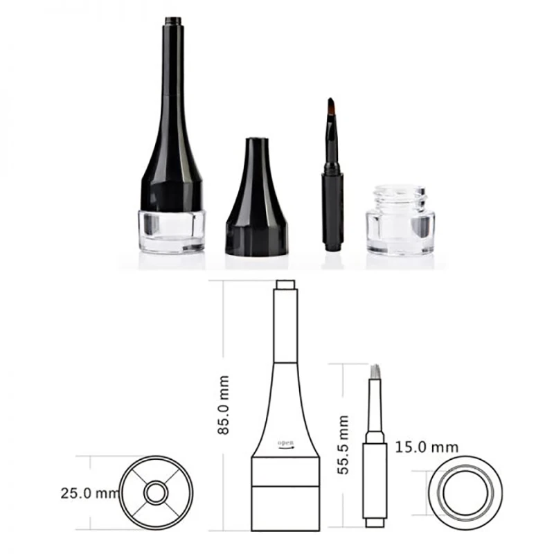 

3ML Portable Empty Eyelash Tube Eye Shadow Bottles Empty Mascara Tubes With Makeup Brush Cosmetic Refillable Bottles