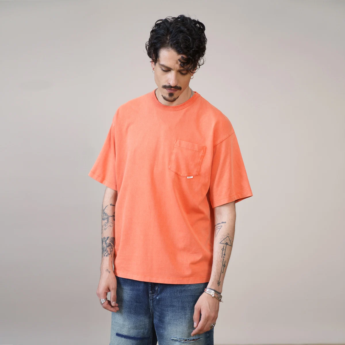 SIMWOOD  2022 Summer New Oversize Heavyweight Vintage T-shirts Men Workwear Hip Hop Loose 100% Cotton Tops Brand Clothing
