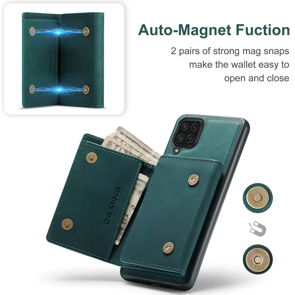 Кожаная задняя панель съемный бумажник Coque для Samsung Galaxy M32 роскошный чехол