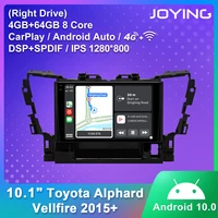 joying android 10 0 car radio 10 1inch support 4gobddvr wifigps naviagtion for toyota alphard vellfire 2015 video player